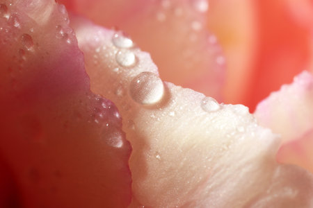 Beautiful flower with water drops, macro viewの写真素材