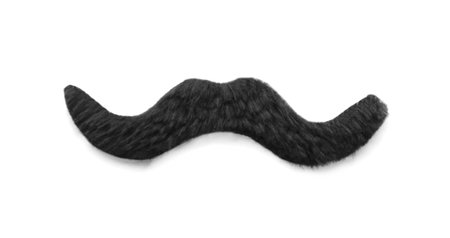 One funny fake mustache isolated on white, top viewの写真素材