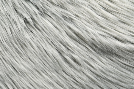 Texture of gray faux fur as background, closeup