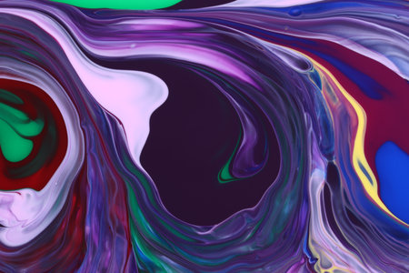 Mixed different color nail polishes as background, top view