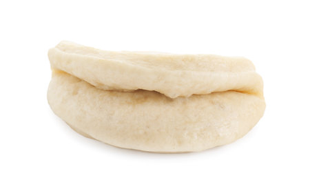 One lotus leaf bun isolated on whiteの写真素材