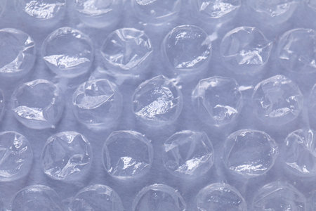 Transparent  wrap on gray background, closeup
