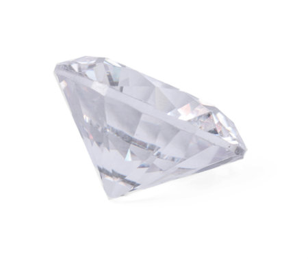 One beautiful shiny diamond isolated on whiteの写真素材