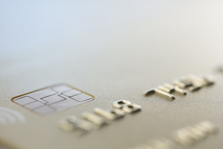 One credit card as background, macro viewの写真素材