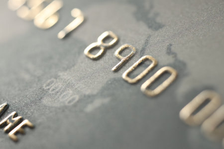 Plastic credit card as background, macro viewの写真素材