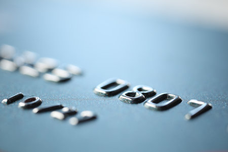 Plastic credit card as background, macro viewの写真素材