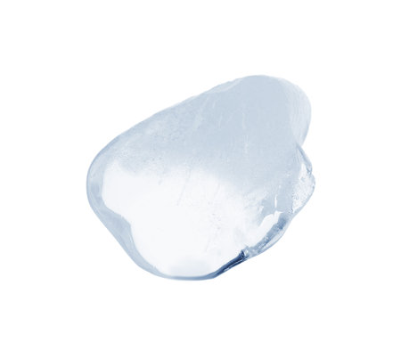 Piece of clear ice isolated on whiteの写真素材