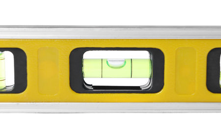 Yellow building level isolated on white. Construction tool