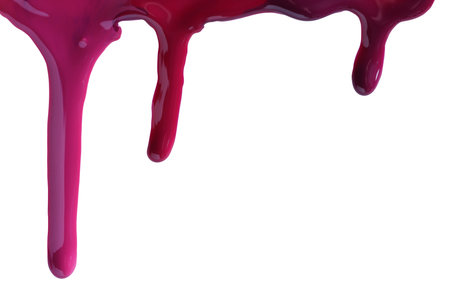 Different nail polishes flowing on white backgroundの写真素材