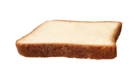 One piece of fresh toast bread isolated on white