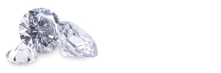Beautiful dazzling diamonds on white background, banner design. Space for textの写真素材