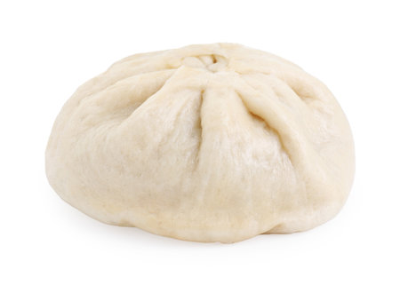 Delicious chinese steamed bun isolated on whiteの写真素材
