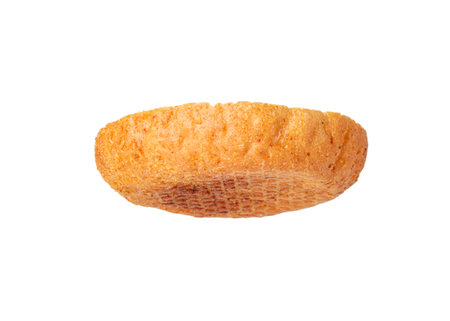 Half of fresh burger bun isolated on white