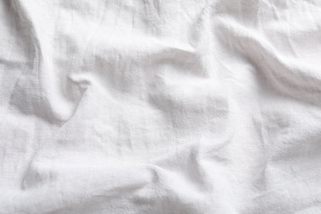 Texture of white fabric as background, top viewの写真素材