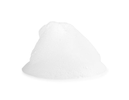 Sample of cosmetic foam on white backgroundの写真素材