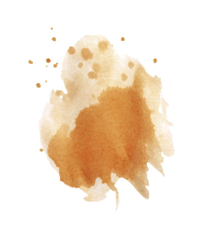 Dried coffee stain isolated on white, top viewの写真素材