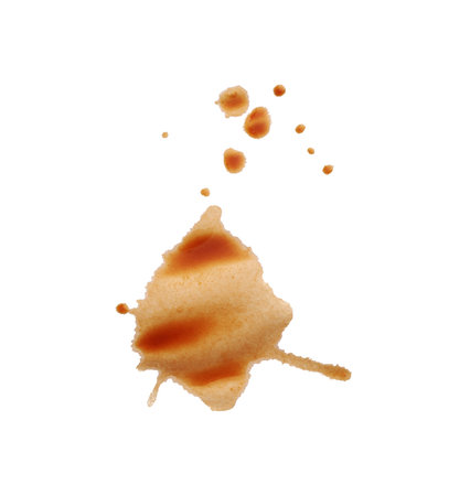 Dried coffee stains isolated on white, top viewの写真素材