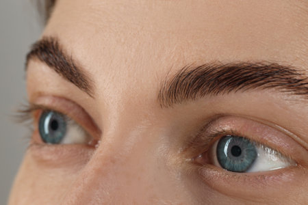 Closeup view of woman with beautiful eyesの写真素材