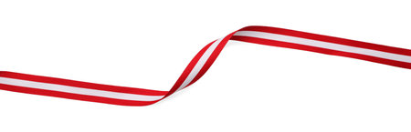 Ribbon in colors of Austrian flag isolated on whiteの写真素材