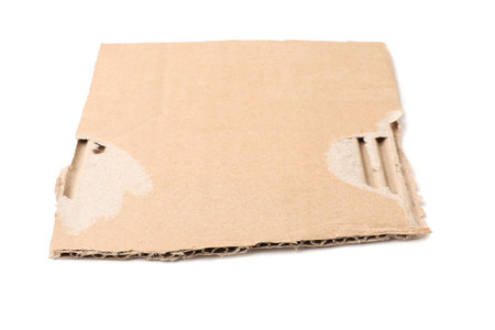 One carton paper sheet isolated on whiteの写真素材