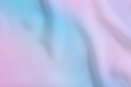 Beautiful silk fabric with color gradient, top viewの写真素材