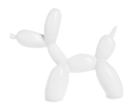 Decorative figure in the shape of balloon dog isolated on whiteの写真素材