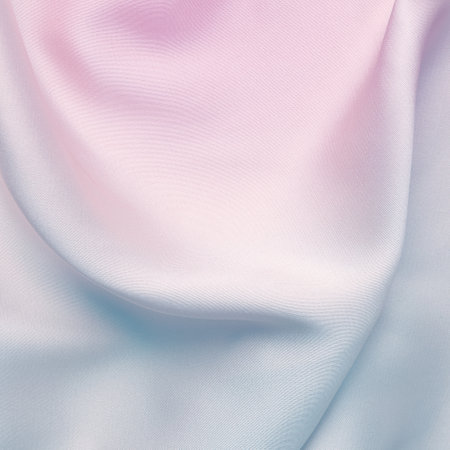 Beautiful silk fabric with color gradient, top viewの写真素材