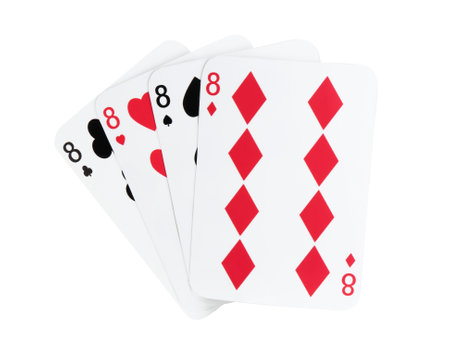 Poker game. Playing cards isolated on whiteの写真素材