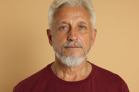 Portrait on beige background
