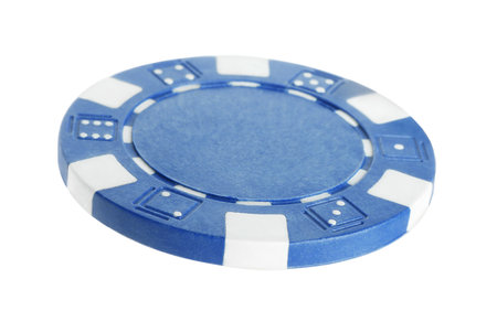 Poker game. One casino chip isolated on whiteの写真素材