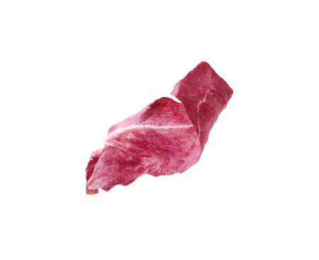Piece of radicchio leaf isolated on whiteの写真素材