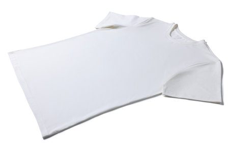 White t-shirt on white background. Mockup for designの写真素材