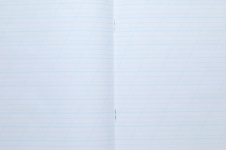 Open copybook as background, top view. School stationeryの写真素材