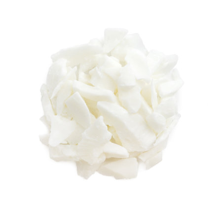 Soy wax isolated on white, top viewの写真素材