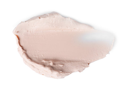 Cream isolated on white, top view. Sample of cosmetic productの写真素材