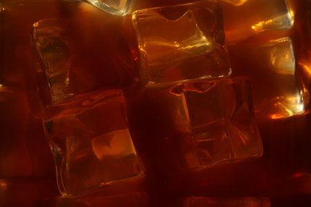 Ice cubes as background, closeupの写真素材