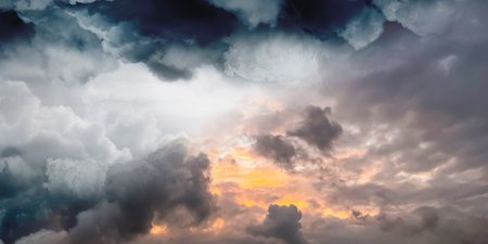 Sky in different time of day, collage. Banner designの写真素材