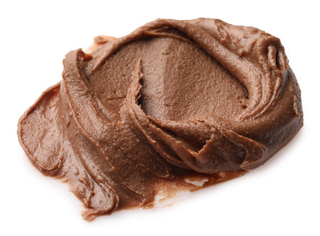 Sample of tasty nut butter isolated on whiteの写真素材