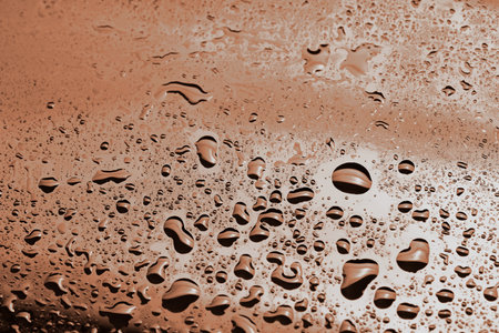 Water drops on glass surface, closeup.の写真素材