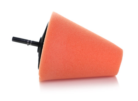 One orbital polisher sponge isolated on whiteの写真素材