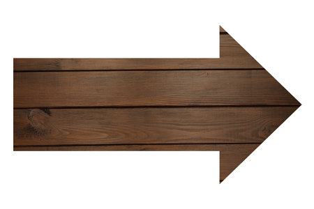 Arrow with wooden texture isolated on white