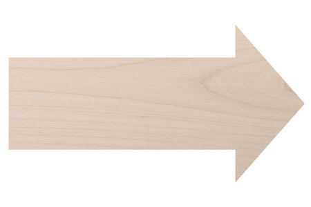 Arrow with wooden texture isolated on white