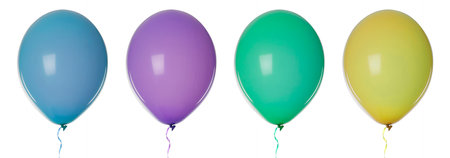 Balloons in different colors isolated on white, setの写真素材