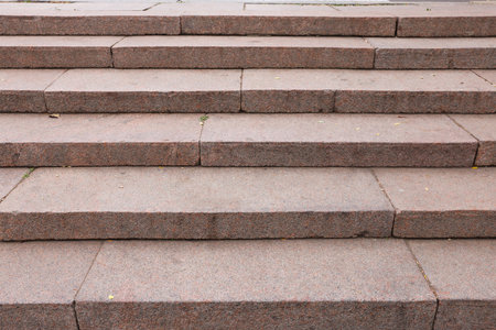 Closeup view of empty stone stairs outdoors