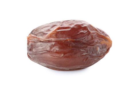 One tasty dried date isolated on white