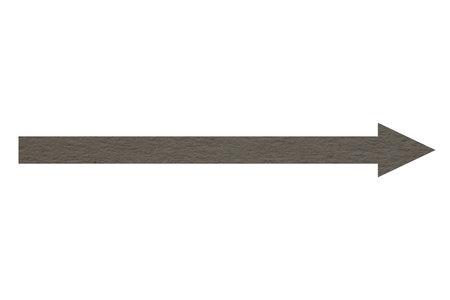 Arrow with texture of beige gray paper isolated on white