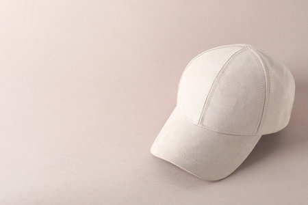 Stylish baseball cap on light gray background. Mockup for design