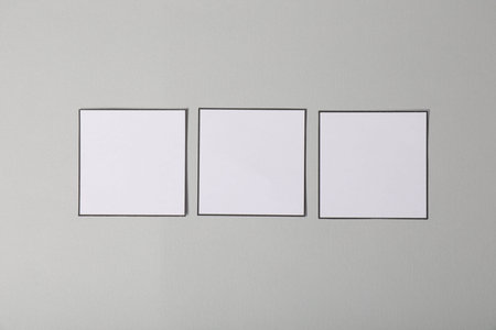 Empty checkboxes on gray background, flat lay