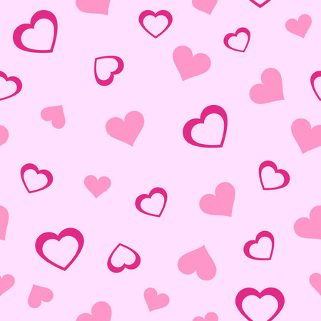 Pattern of pInk hearts on light backgroundの写真素材