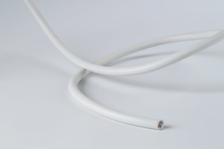 One insulated electrical wire isolated on white